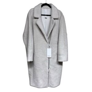 Lululemon Textured Fleece Long Moto Jacket Bone Women's Size 10